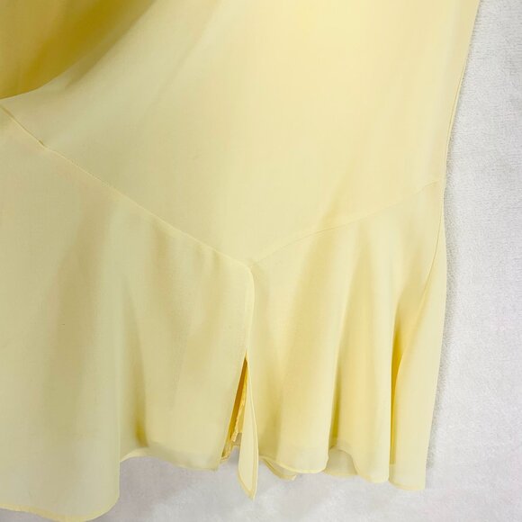 Plus size blouse and skirt set chiffon soft canary yellow SZ 14 top 16 skirt - Picture 5 of 16